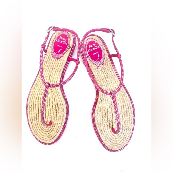 René Caovilla Crystal Slingback Sandals - Picture 1 of 5